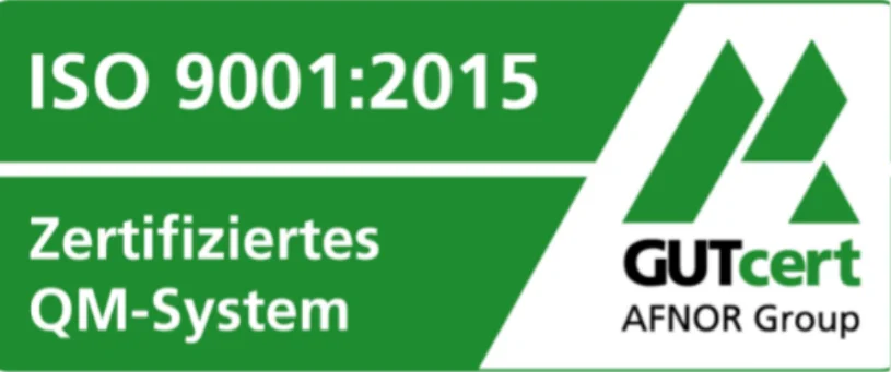 Logo of the ISO QM certificate of the GUTcert AFNOR Group