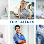 Collage featuring happy K&K talents in workwear