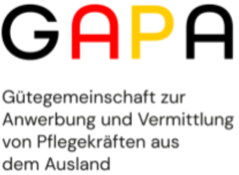 Logo der Gütegemeinschaft für Anwerbung und Vermittlung von Pflegekräften aus dem Ausland e.V.